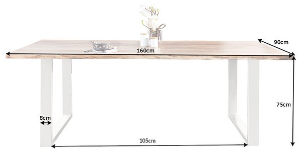 Jídelní stůl Massive 160 cm Honey - tloušťka 35 mm - akácie
