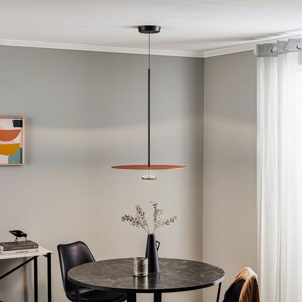 Závěsná svítidlo Vibia, Flat, stmívatelné, Oranžová, Obývací pokoj, Kov, Moderní