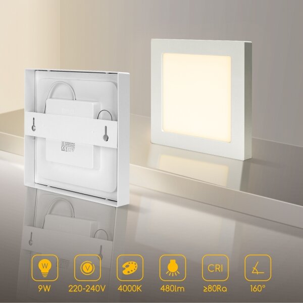 Aigostar - LED Stropní přisazené svítidlo LED/9W/230V 4000K 12,2x12,2 cm bílá