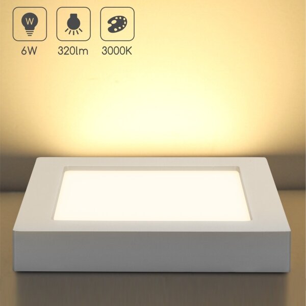 Aigostar - LED Stropní přisazené svítidlo LED/6W/230V 3000K 12,2x12,2 cm bílá