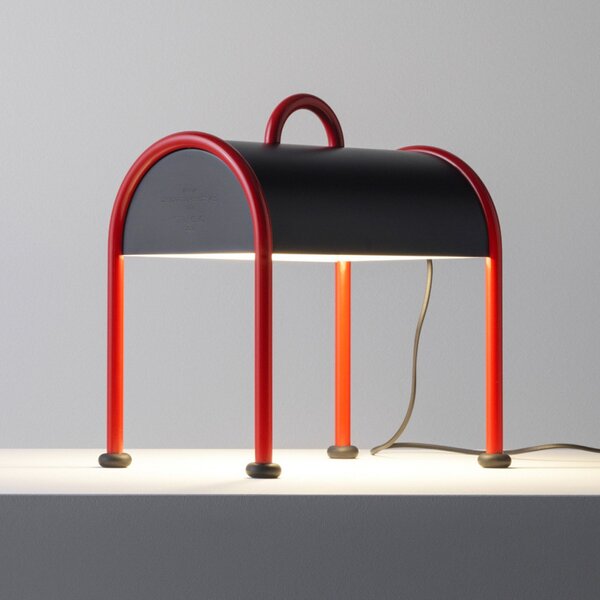 Stolní lampa Stilnovo, Valigia, Červená, Obývací pokoj, Kov, Design