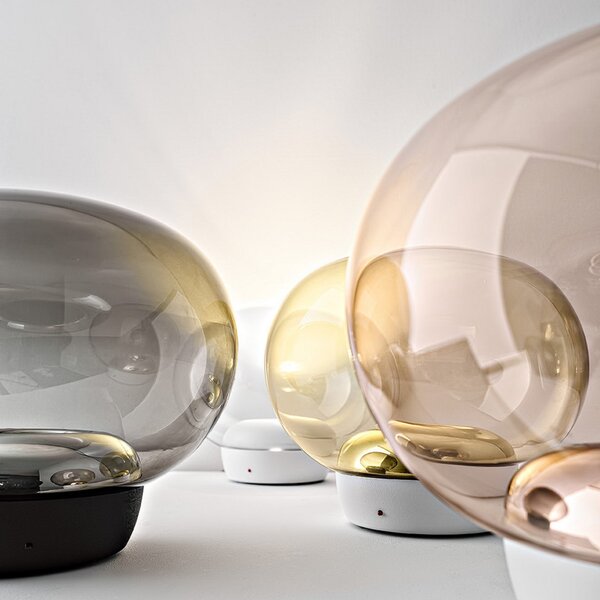 Stolní lampa Stilnovo, La Mariée, stmívatelné, Transparentní, Obývací pokoj, Sklo, Design