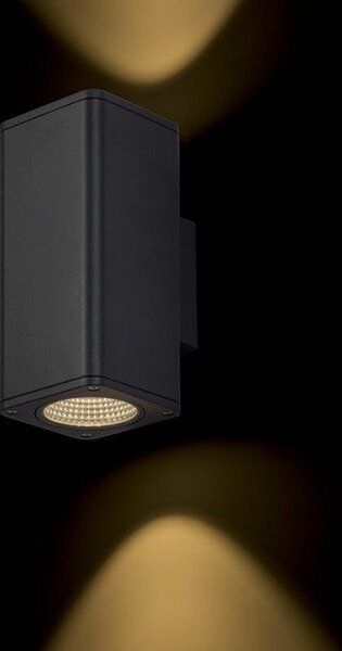 MIZZI SQ II nástěnná antracitová 230V LED 2x12W IP54 3000K - RED - DESIGN RENDL