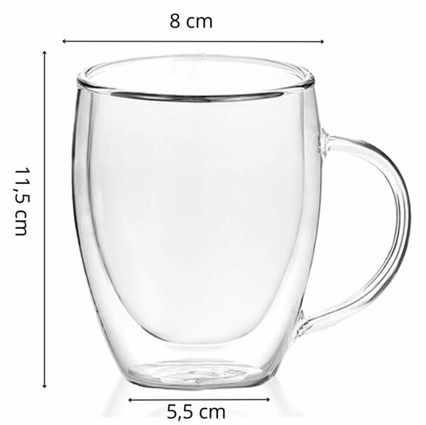 Skleněný hrnek na kávu 350 ml SPRINGOS CREMA