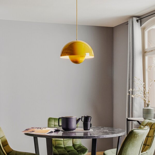 Závěsná svítidlo &Tradition, Flowerpot VP7, stmívatelné, Žlutá, Obývací pokoj, Kov, Design