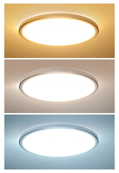 SOLIGHT LED osvětlení Acate IP54, 24W, 2160lm, 3CCT, 30cm, stříbrná