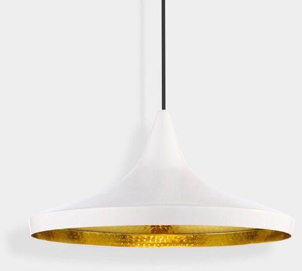 Závěsná svítidlo Tom Dixon, Beat, stmívatelné, Bílá, Obývací pokoj, Mosaz, Design