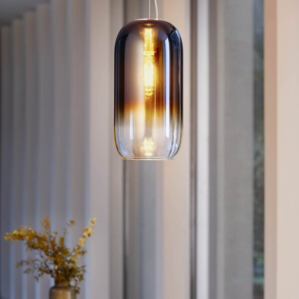 Závěsná svítidlo Artemide, Gople Mini, stmívatelné, Modrá, Obývací pokoj, Sklo, Design