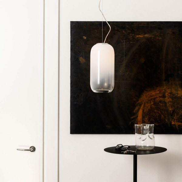 Závěsná svítidlo Artemide, Gople Mini, stmívatelné, Bílá, Obývací pokoj, Sklo, Design