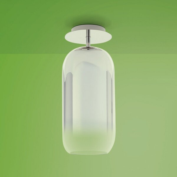 Stropní Lampa Artemide, Gople Mini, stmívatelné, Metalická, Obývací pokoj, Sklo, Design