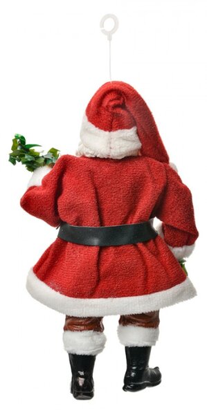 Vánoční figurka Santa Claus s cesmínovou hůlkou – 17 cm
