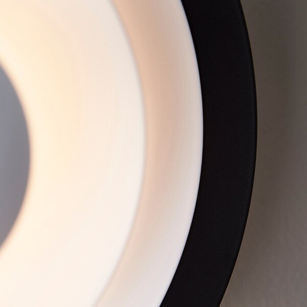 LED nástěnné světlo Diablo, červené/černé, Ø 30 cm