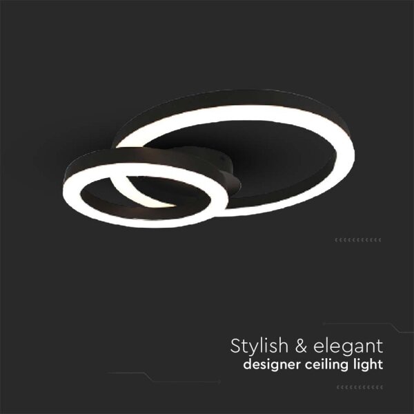 LED Stropní svítidlo LED/20W/230V 3000K černá