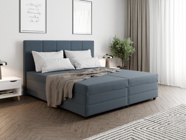 Čalouněná postel s pružinovou matrací a úložným prostorem ISABEL 180x200 šedá