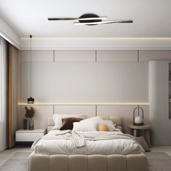 LED Stropní svítidlo LED/12W/230V 3000K 94,5 cm černá