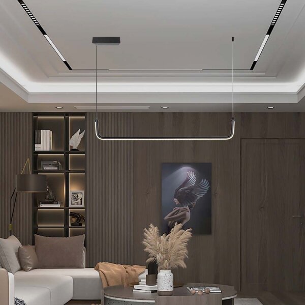 LED Lustr na lanku LED/12W/230V 4000K 90 cm černá