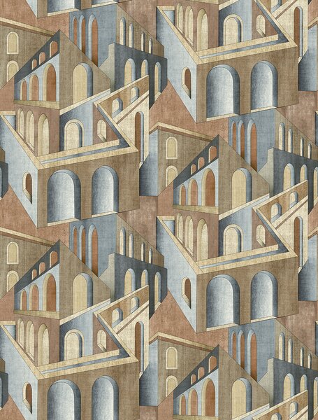 Grafická vliesová obrazová tapeta na zeď, hnědo-šedá, FW4013-1, Feature Walls, Decoprint
