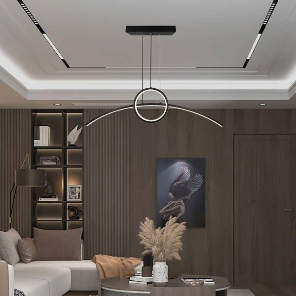 LED Lustr na lanku LED/30W/230V 4000K 88 cm černá