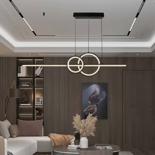 LED Lustr na lanku LED/15W/230V 4000K 80 cm černá