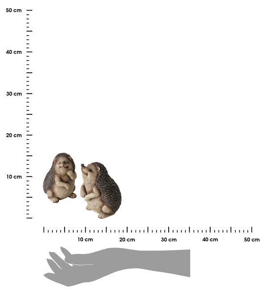 Zahradní figurka z polyresinu Maggy, sada 2ks, 12 cm, hnědá
