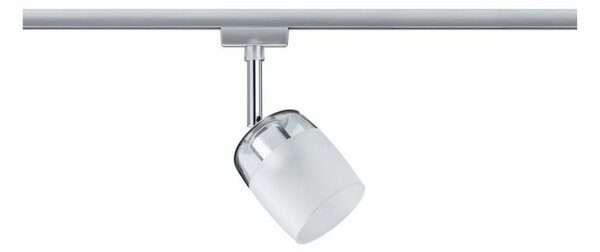 P 95338 URail spot Blossom matný chrom čiré / satin sklo max. 10W G9 - PAULMANN