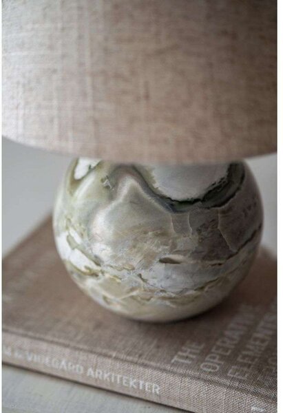 Stolní lampa Globen Lighting, Šedá, Obývací pokoj, Tkanina / Textil