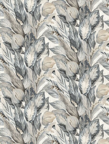 Vliesová obrazová tapeta na zeď, šedo-béžová, listy, FW4016-6, Feature Walls, Decoprint