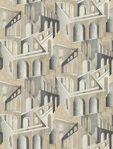 Grafická vliesová obrazová tapeta na zeď, šedo-béžová, FW4013-2, Feature Walls, Decoprint