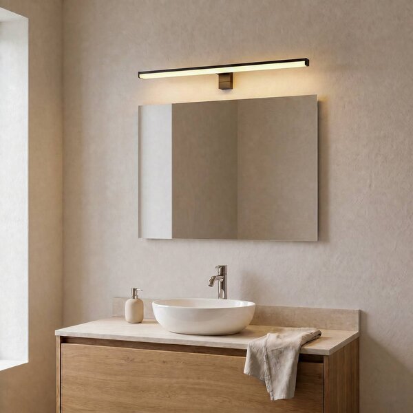 Trio Lighting LED nástěnné světlo Lino, černá matná/bílá, Černá, Koupelna, Hliník, Moderní
