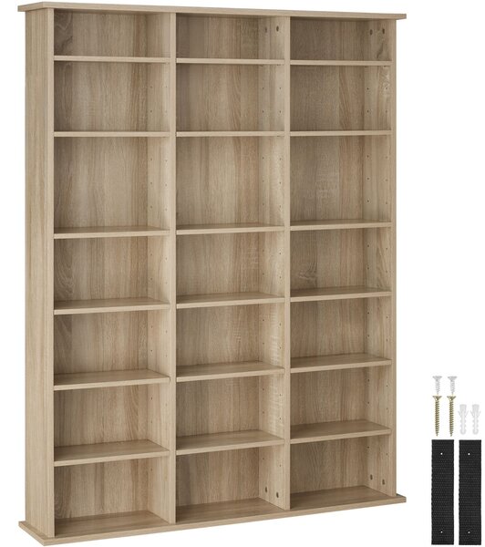Tectake Regál Stevie 105,5x19x136,5cm - Světlé dřevo, dub Sonoma