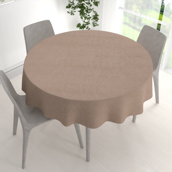 Biante Kulatý ubrus/imitace broušené kůže Alcantara ALC-006 Béžový Ø 100 cm