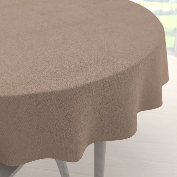 Biante Kulatý ubrus/imitace broušené kůže Alcantara ALC-006 Béžový Ø 100 cm