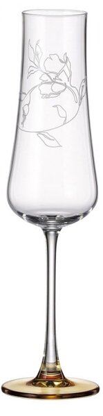 BOHEMIA IDUNA AMBER SKLENICE NA ŠAMPANSKÉ 250ML SADA 6KS
