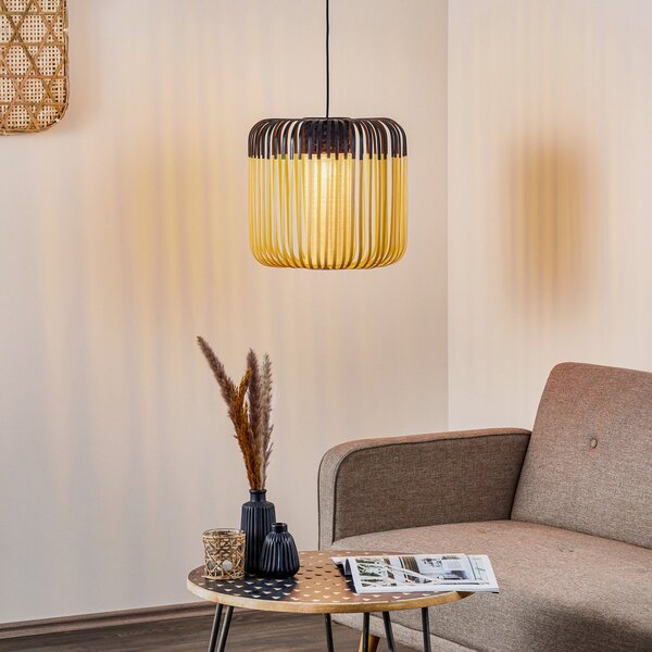 Závěsná svítidlo Forestier, Bamboo Light M, stmívatelné, Černá, Obývací pokoj, Bambus, Design