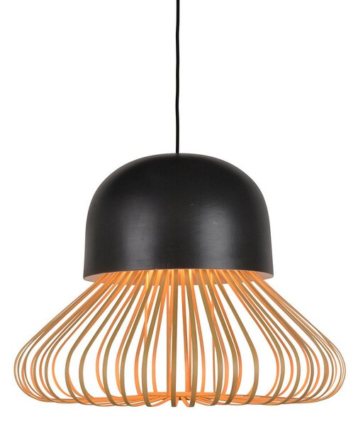 Závěsná svítidlo Forestier, Anemos, stmívatelné, Černá, Obývací pokoj, Bambus, Design