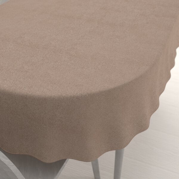 Biante Oválný ubrus/imitace broušené kůže Alcantara ALC-006 Béžový 100x140 cm