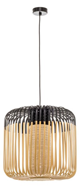 Závěsná svítidlo Forestier, Bamboo Light M, stmívatelné, Černá, Obývací pokoj, Bambus, Design