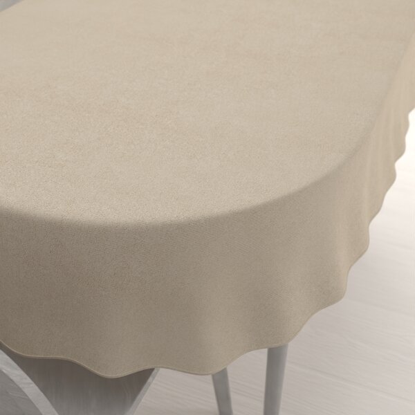 Biante Oválný ubrus/imitace broušené kůže Alcantara ALC-007 Krémově béžový 100x140 cm