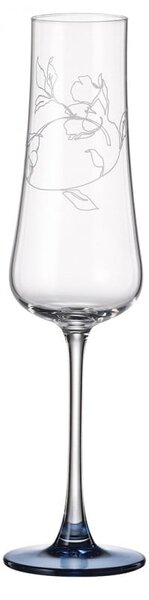 BOHEMIA IDUNA BLUE SKLENICE NA ŠAMPANSKÉ 250ML SADA 6KS