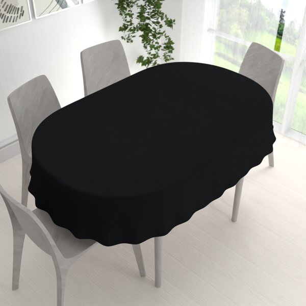 Biante Oválný ubrus/imitace broušené kůže Alcantara ALC-012 Černý 50x100 cm