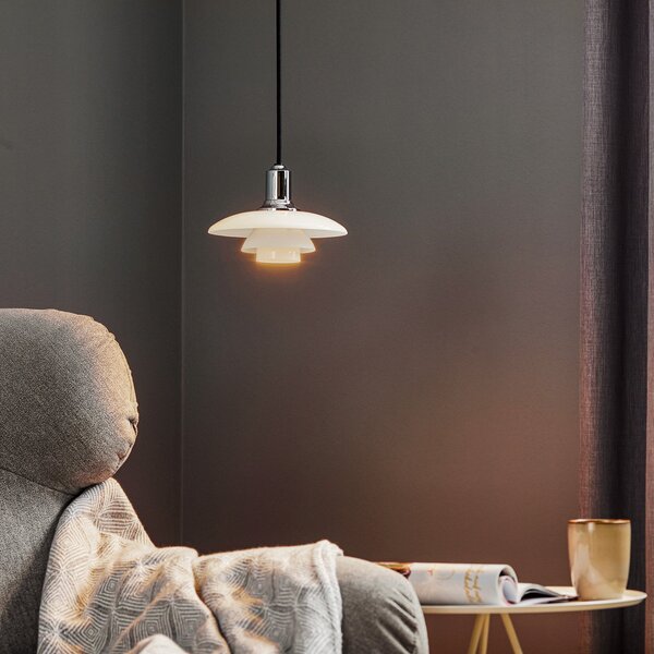Závěsná svítidlo Louis Poulsen, PH 2/1, stmívatelné, Bílá, Obývací pokoj, Sklo, Design