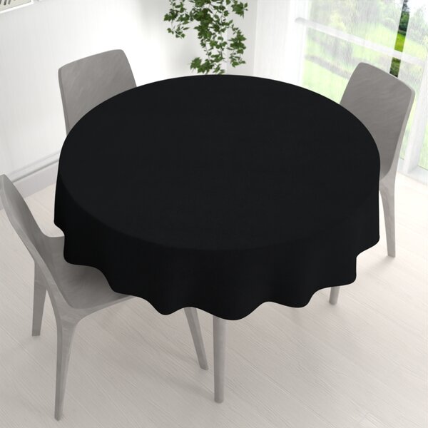 Biante Kulatý ubrus/imitace broušené kůže Alcantara ALC-012 Černý Ø 100 cm