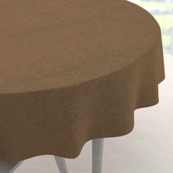 Biante Kulatý ubrus/imitace broušené kůže Alcantara ALC-015 Světle hnědý Ø 100 cm