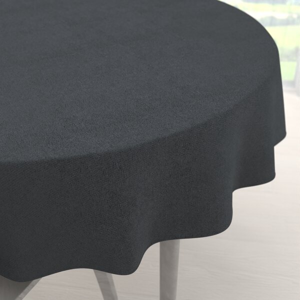 Biante Kulatý ubrus/imitace broušené kůže Alcantara ALC-016 Antracitově šedý Ø 100 cm