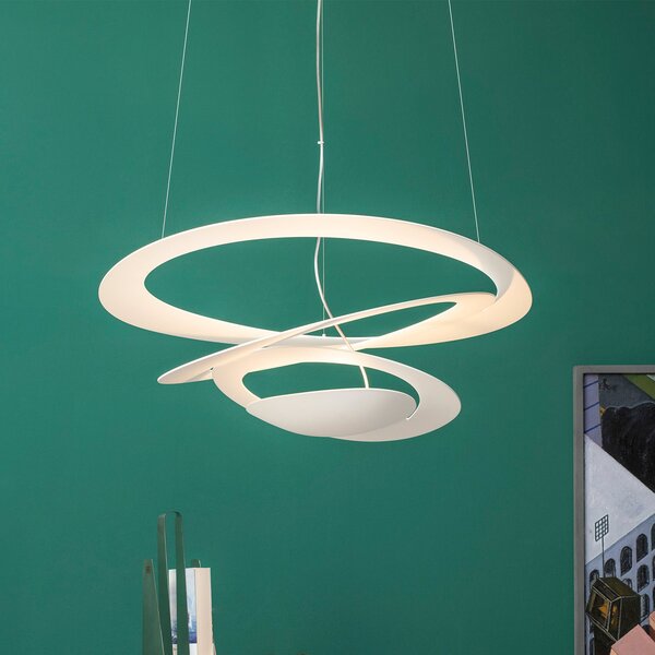Závěsná svítidlo Artemide, Pirce Mini, stmívatelné, Bílá, Obývací pokoj, Kov, Design