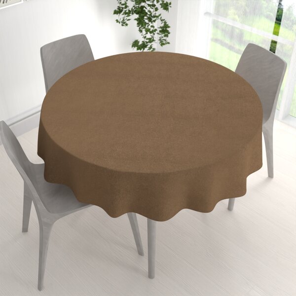 Biante Kulatý ubrus/imitace broušené kůže Alcantara ALC-015 Světle hnědý Ø 100 cm