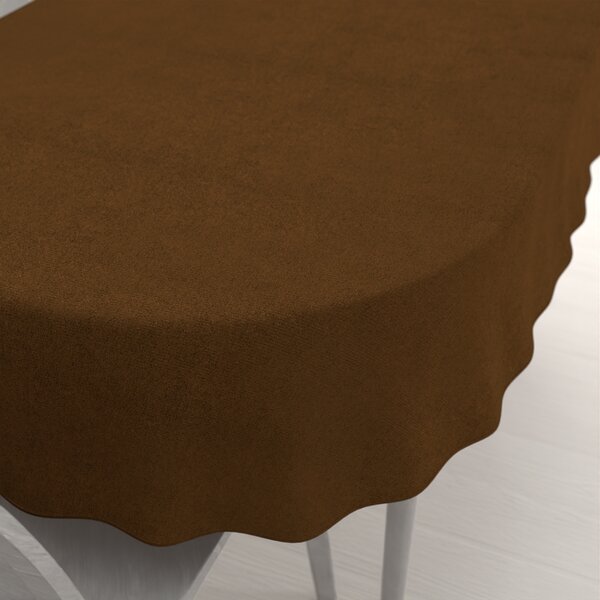 Biante Oválný ubrus/imitace broušené kůže Alcantara ALC-017 Hnědý rezavý 140x220 cm