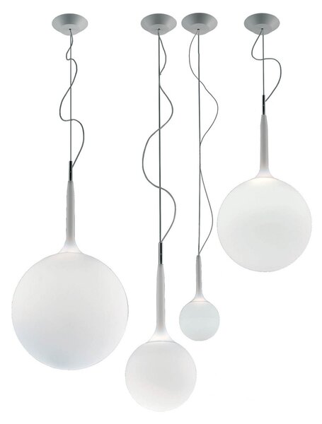 Závěsná svítidlo Artemide, Castore, stmívatelné, Bílá, Obývací pokoj, Sklo, Design