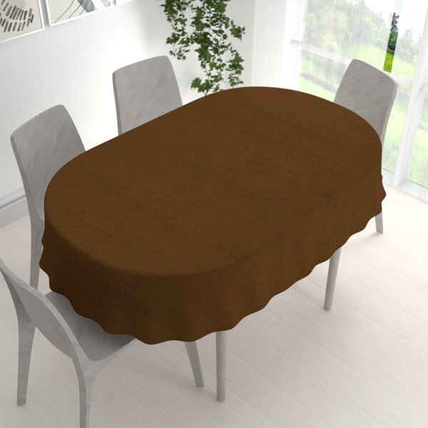 Biante Oválný ubrus/imitace broušené kůže Alcantara ALC-017 Hnědý rezavý 140x220 cm