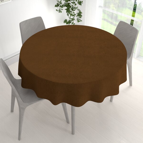Biante Kulatý ubrus/imitace broušené kůže Alcantara ALC-017 Hnědý rezavý Ø 140 cm